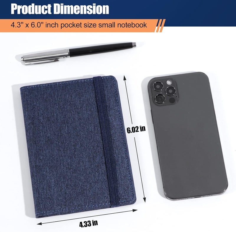 Plinyvel Notebook Cover for Field Notes 3.5"x5.5" - Waterproof Organizer with Pen Loop Holder and Card Slots, Travel Journal Accessories, Fits 3.5x5.5 Inch Pocket Notebooks (Blue) - Image 3